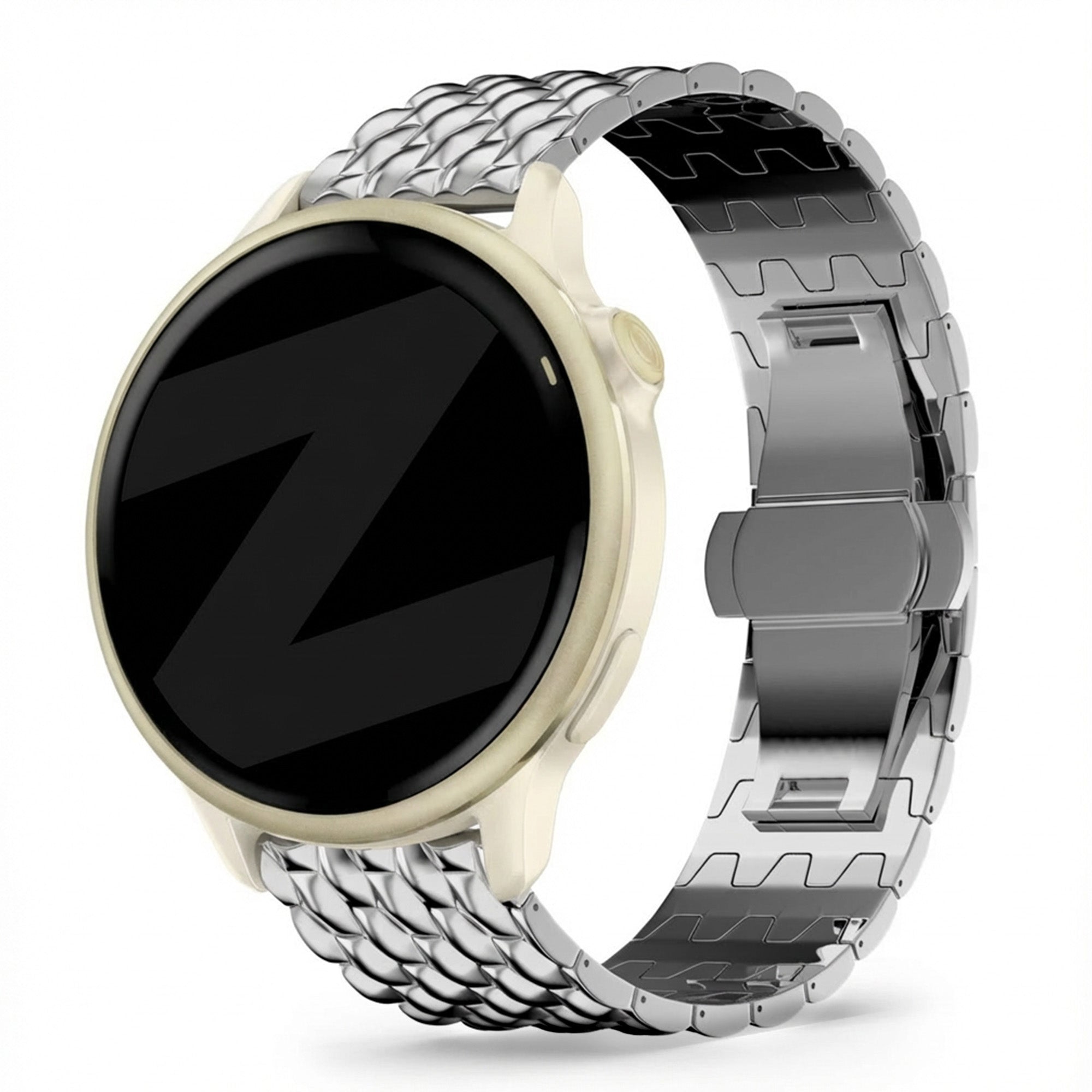 Bandz Garmin Vivoactive 6 stalen band 'Dragon' (zilver)