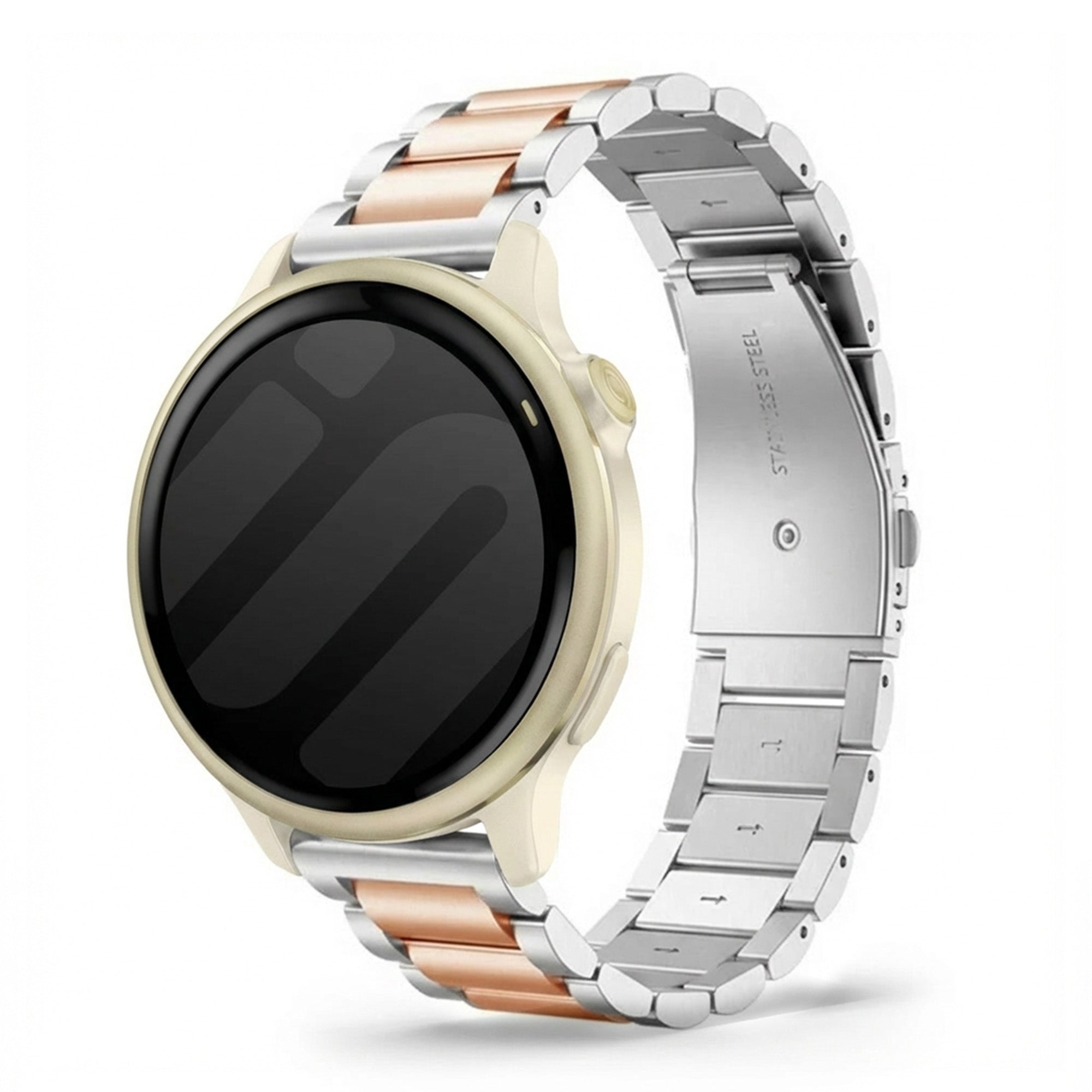 Garmin Vivoactive 6 stalen band (zilver/roségoud)
