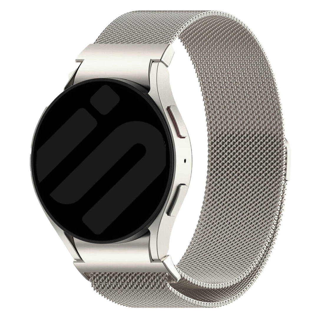 Samsung Galaxy Watch 7 - 40mm 'One Push' Milanese Strap (Champagne)