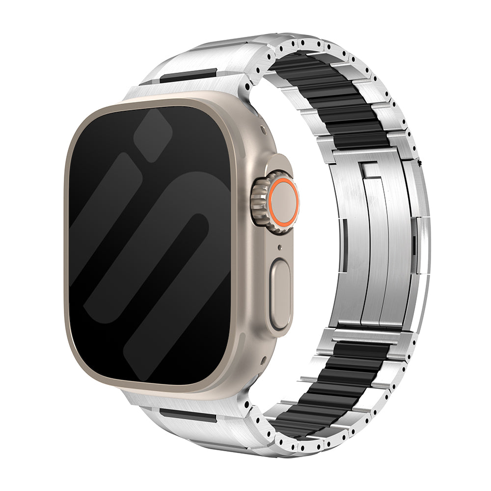 Bracelet acier hybride Apple Watch (titane/noir)