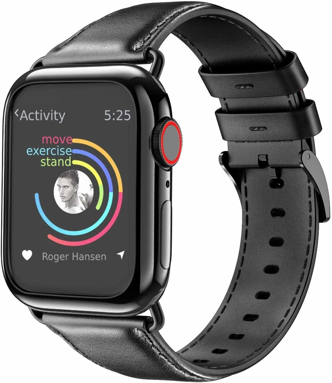 Leather Strap · Leather Black watch strap