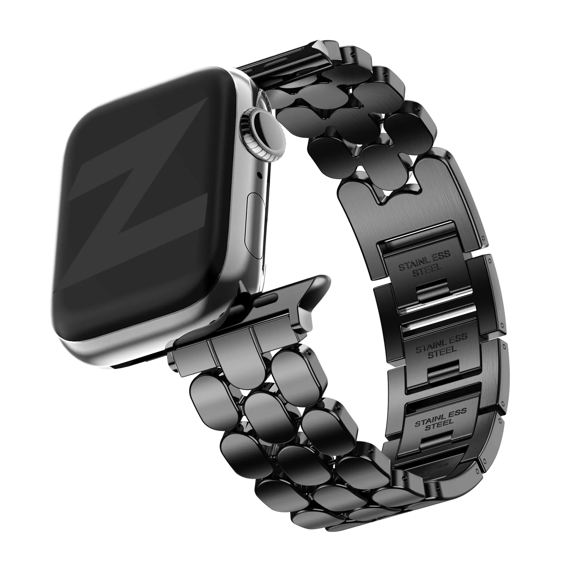 Bandz Apple Watch Stahlarmband 'Oval' (Schwarz)