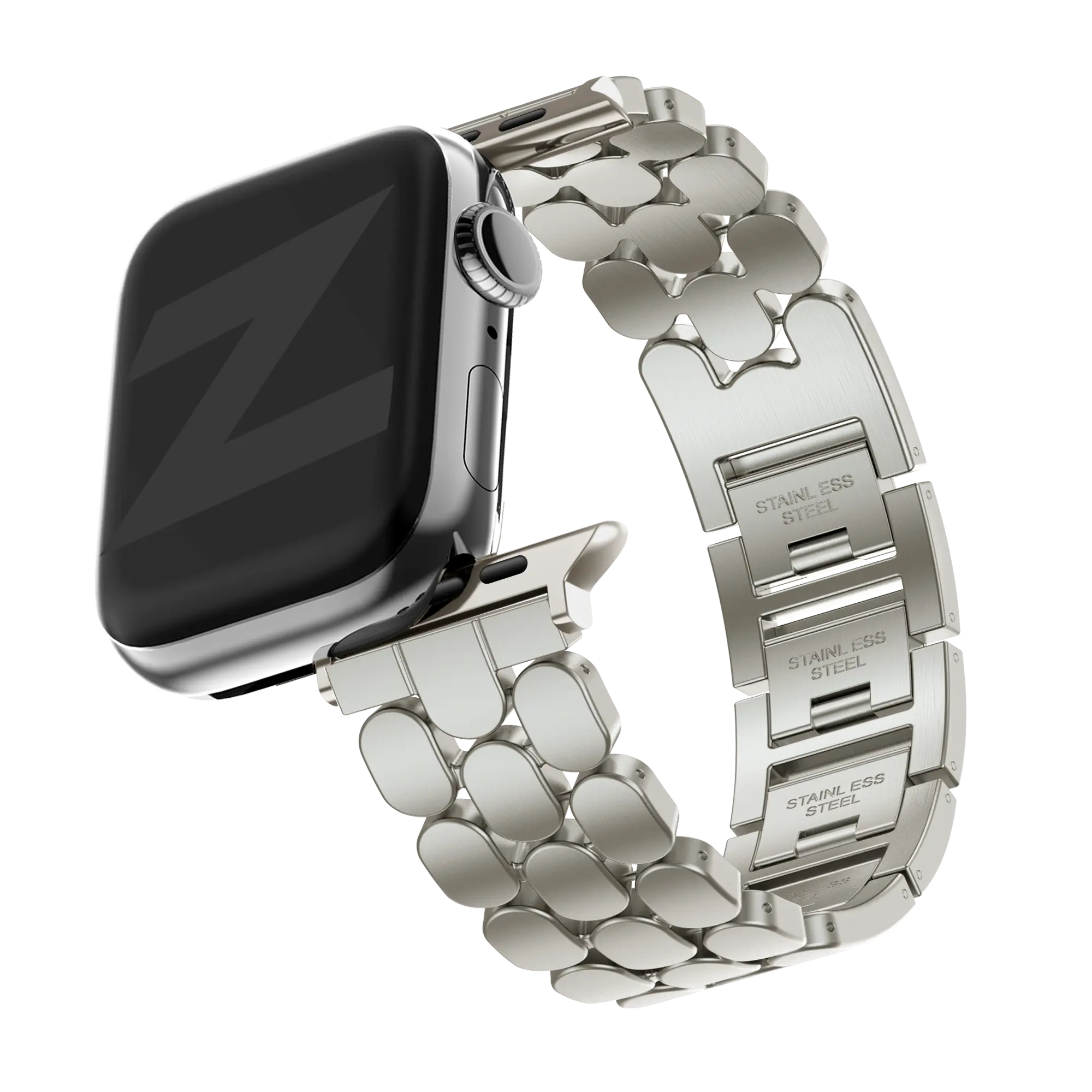 Bandz Bracelet acier 'Oval' Apple Watch (lumière stellaire)