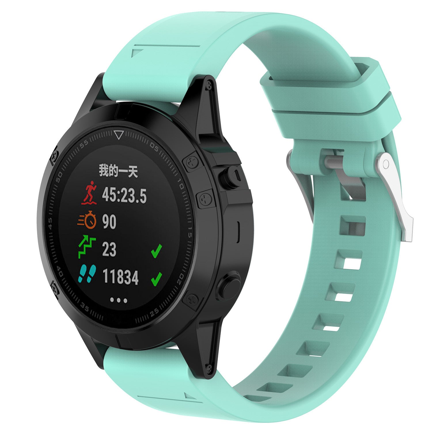 Garmin Fenix 7 Glänzendes Silikonarmband (Türkis)