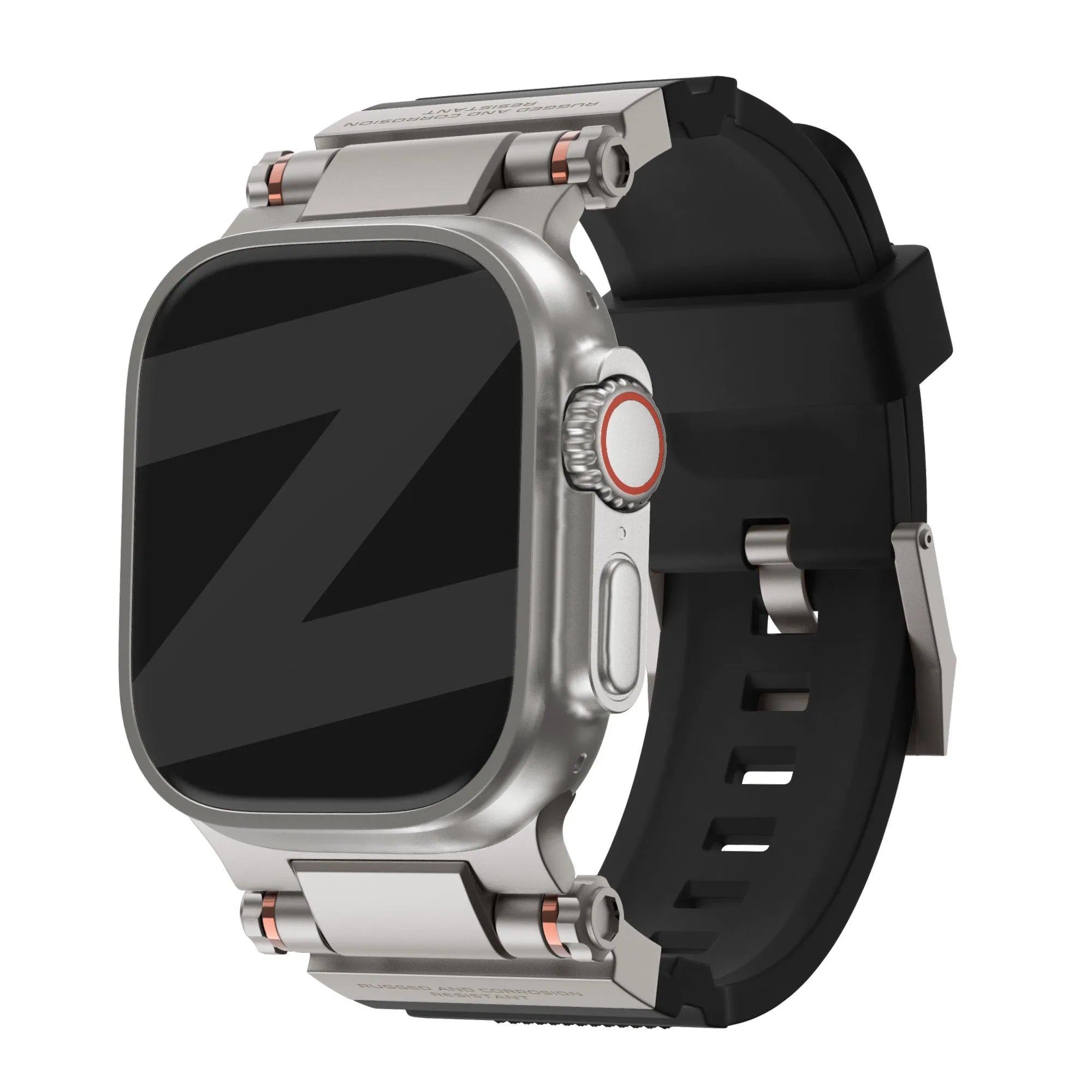 Bandz Bracelet silicone 'Explorer' Apple Watch (noir avec titane)