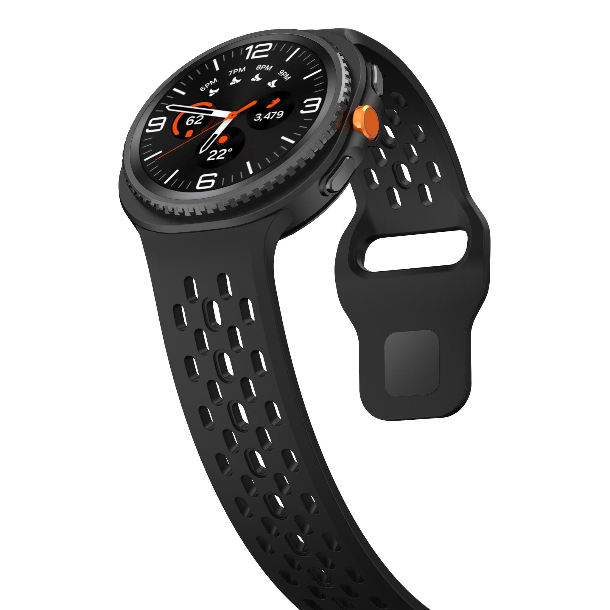Samsung Galaxy Watch 8 - 40mm Silikonarmband mit Löchern (Schwarz)