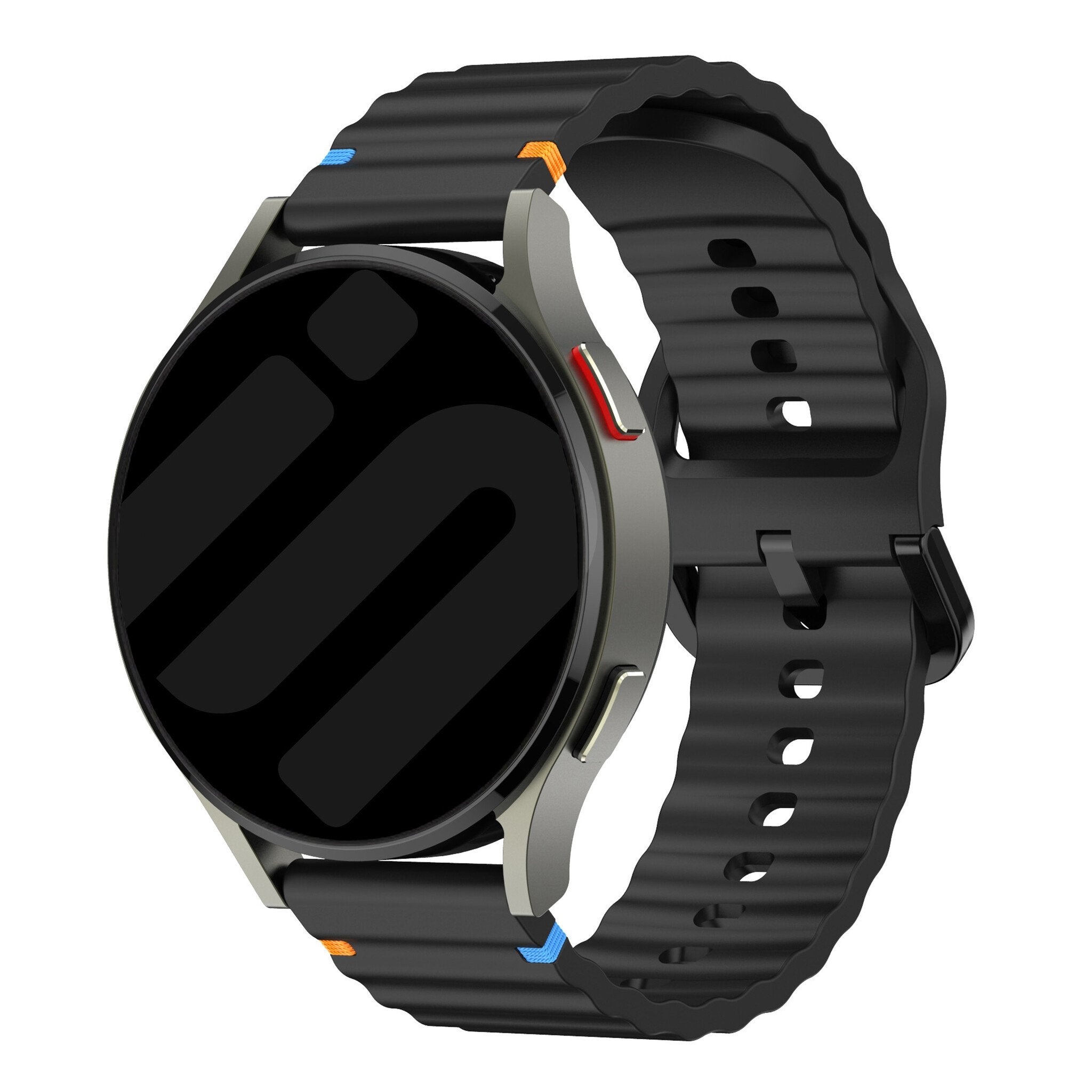 Samsung Galaxy Watch 46mm Wave Silicone Strap (Black)