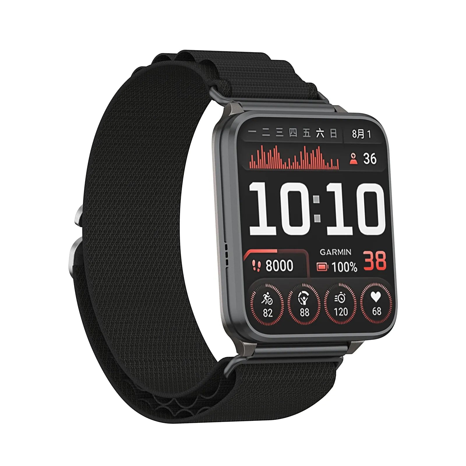 Correa nylon Alpine TicWatch Pro 5 Enduro (negro)