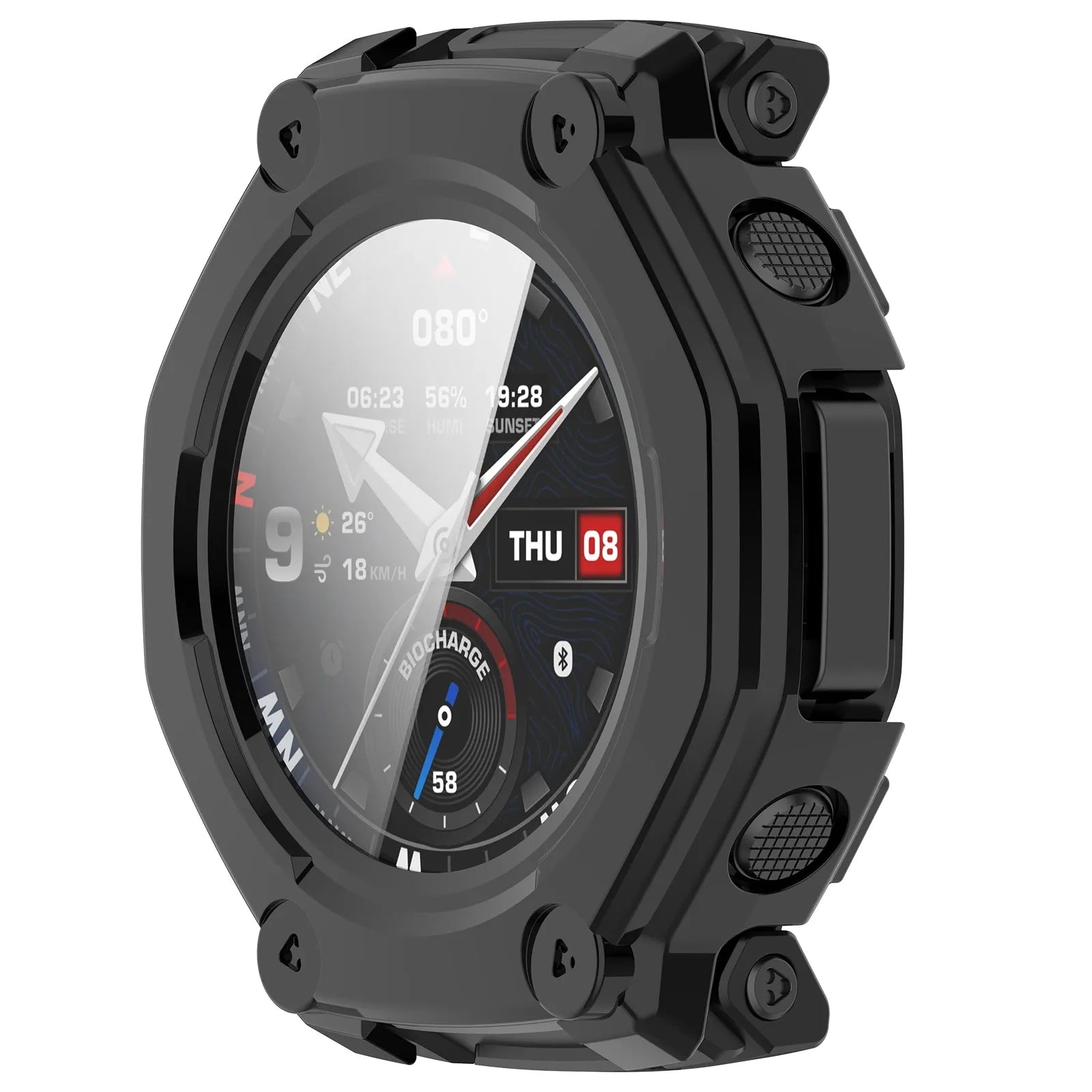 Coque en verre Amazfit T-Rex 3 Pro - 44mm PC (noir)