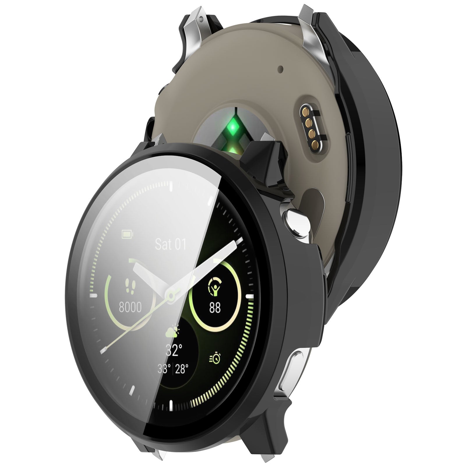 Funda dura con vidrio Garmin Venu 4 - 41mm (negro)
