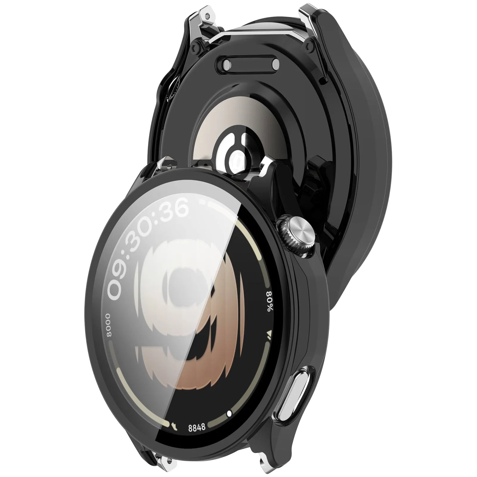 Oppo Watch S Hardcase mit Glas (Schwarz)
