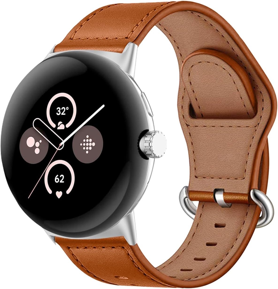 Bracelet cuir à boucle Google Pixel Watch 5 - 41mm (marron)