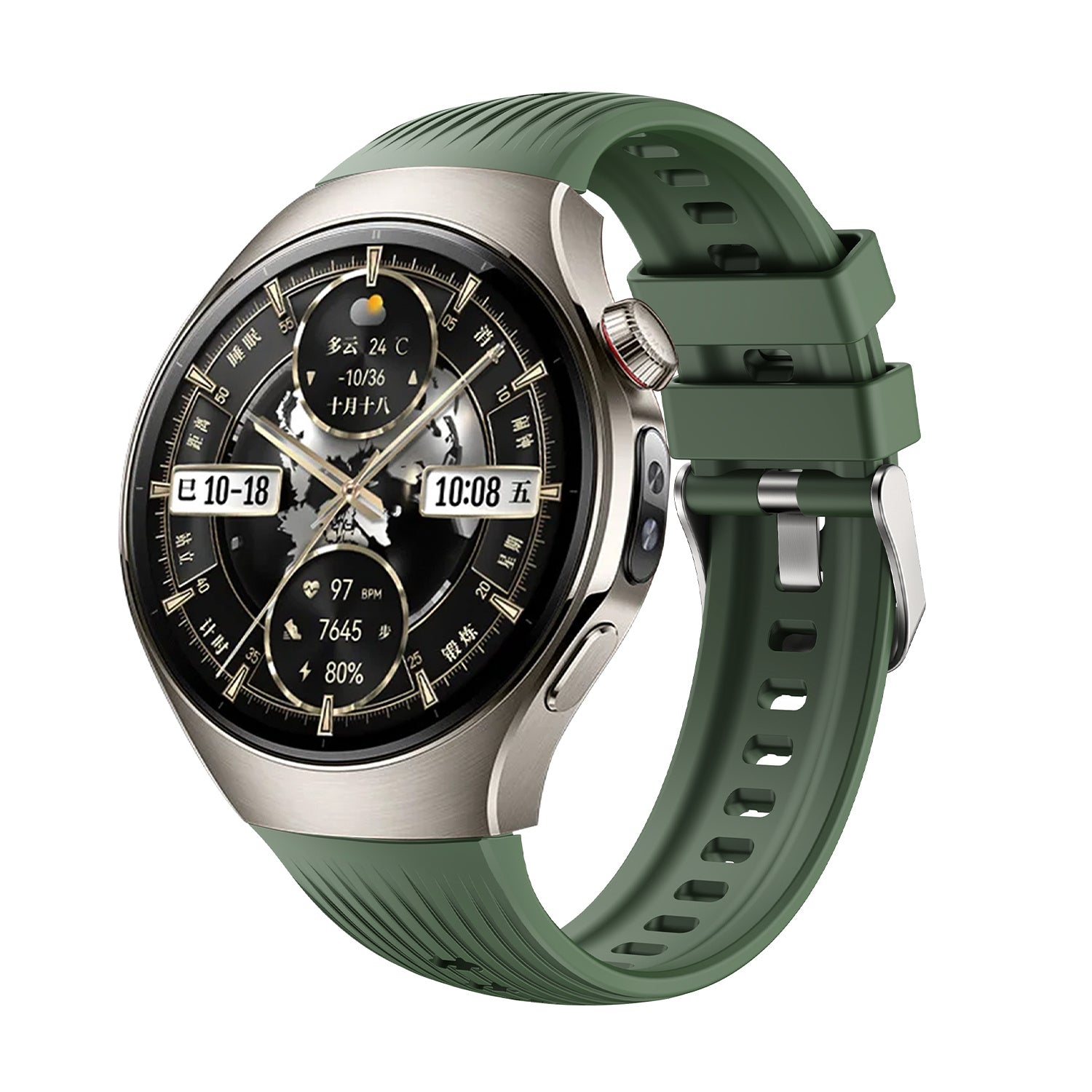 Huawei Watch 5 - 46mm Silikonarmband 'Perfect Fit' (Dunkel Grün)