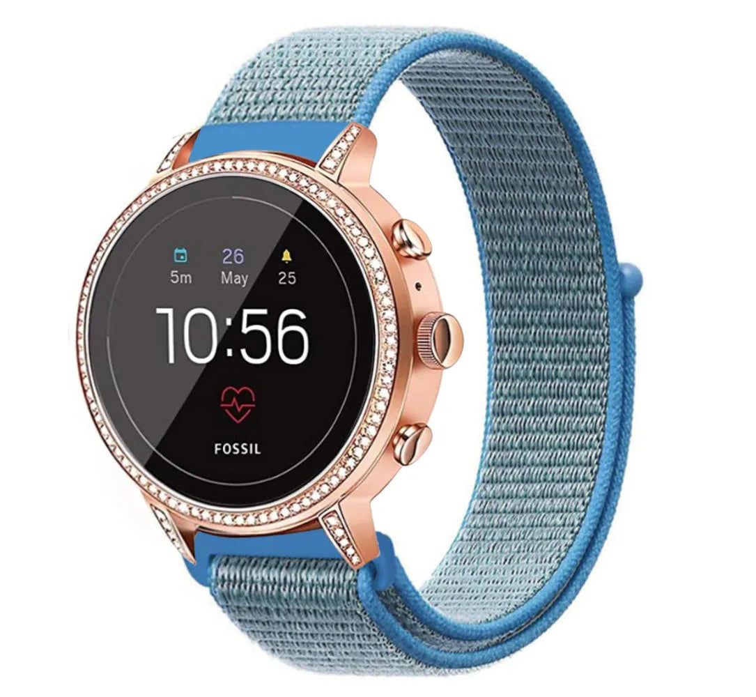 Correa nylon Fossil Gen 4 Venture HR (azul)