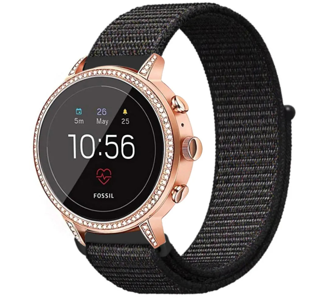 Bracelet nylon Fossil Gen 4 Venture HR (noir)