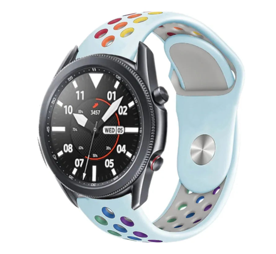 Silicone Sport Strap, on a watch, 3/4 front view