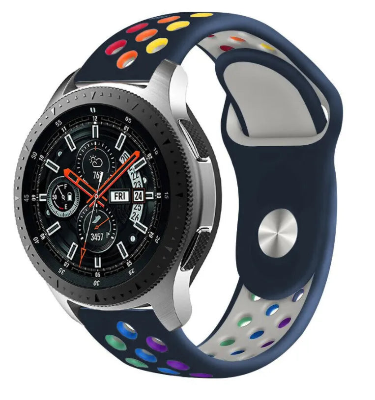 Silicone Sport Strap, on a watch, 3/4 front view