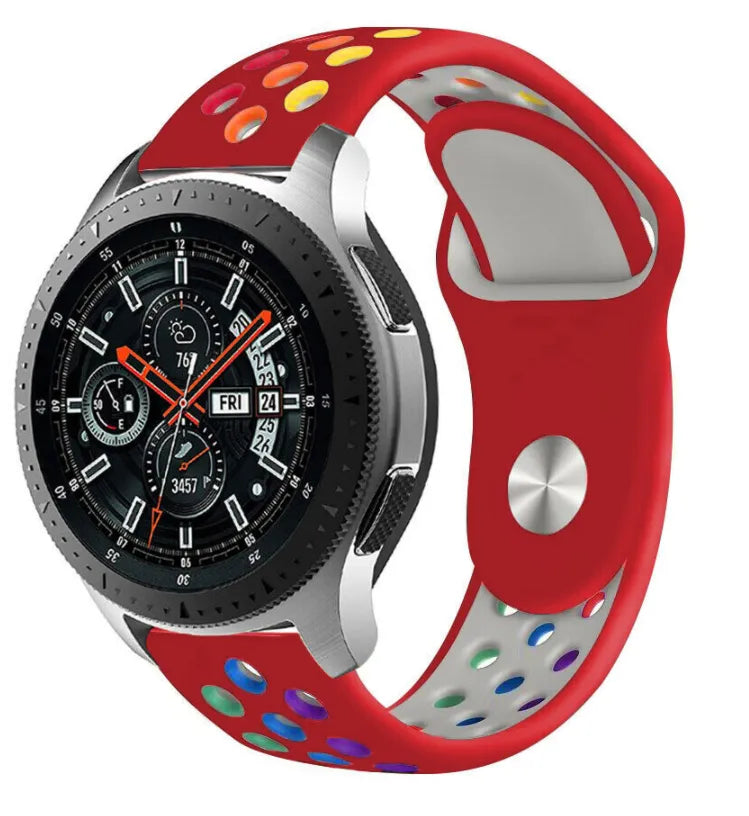 Silicone Sport Strap, on a watch, 3/4 front view