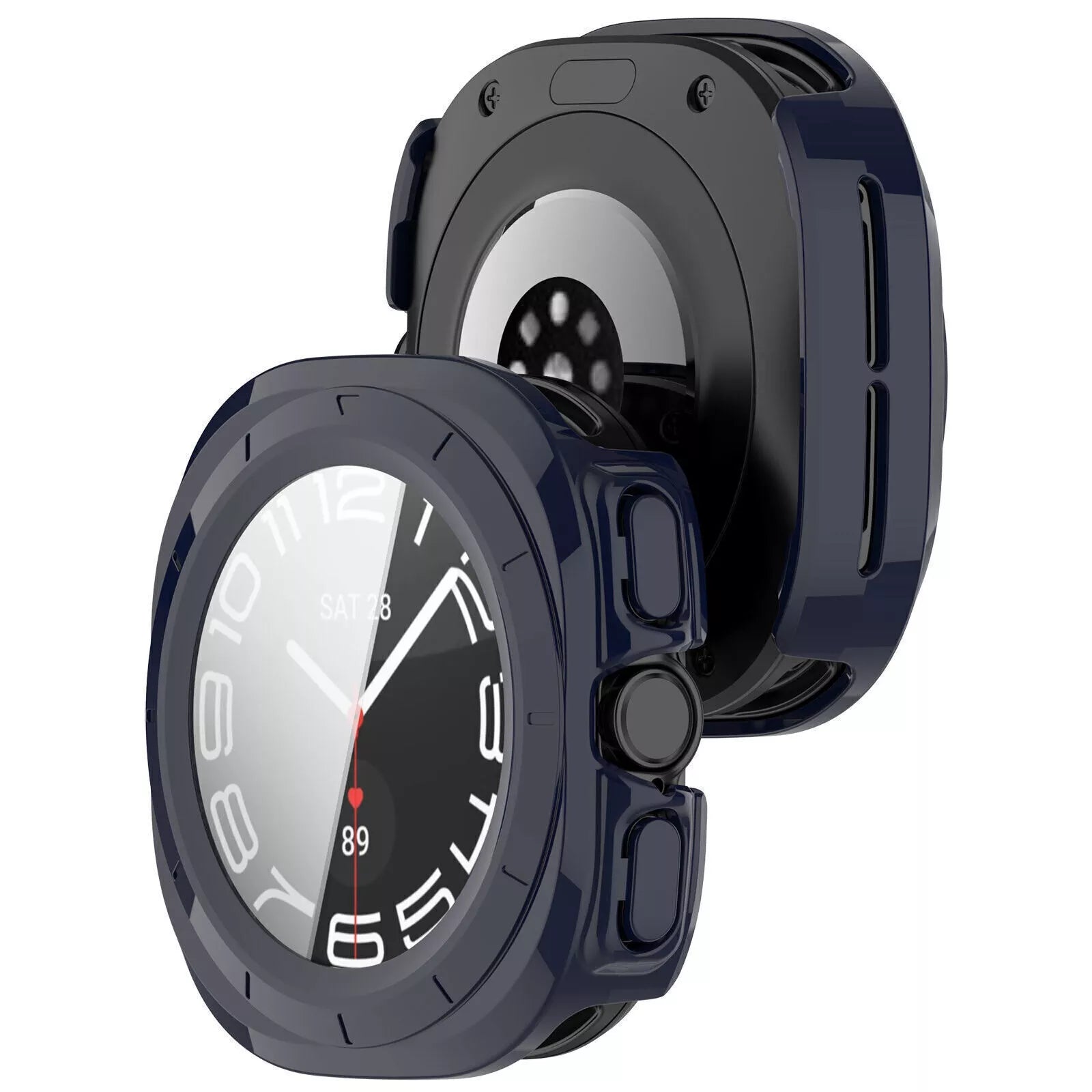 Funda rígida con vidrio Samsung Galaxy Watch Ultra (azul oscuro)