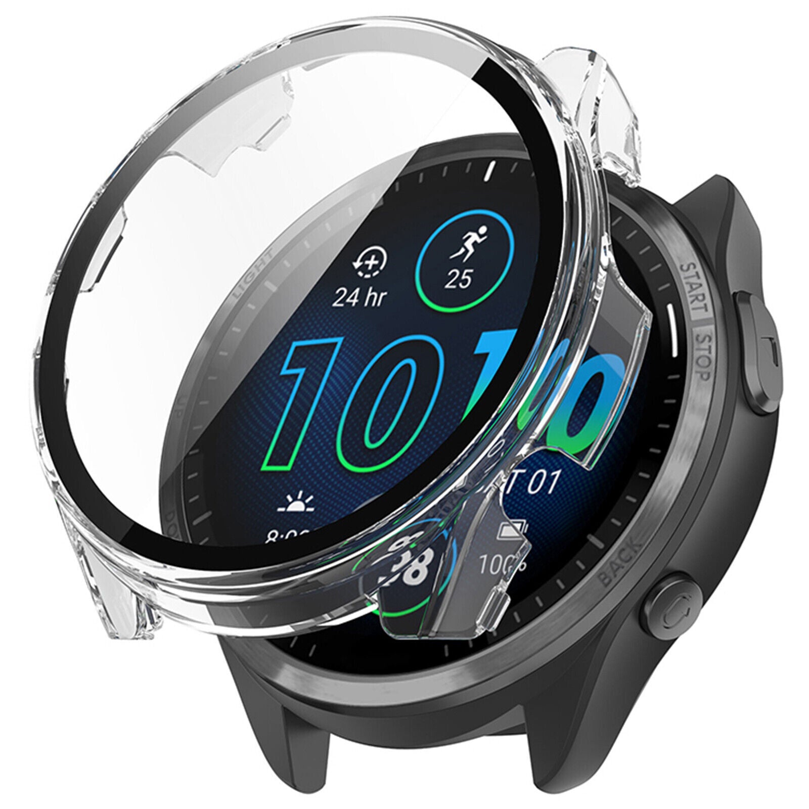 Coque rigide avec verre Garmin Forerunner 965