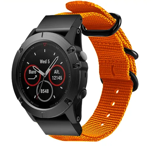 Garmin Fenix 5s/6s Nylon Strap with Buckle (Orange)