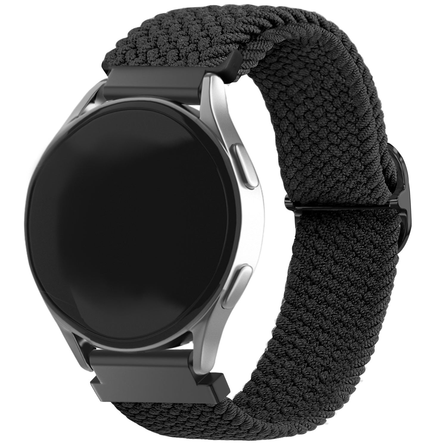 Uhrenarmband aus gewebtem Nylon 22mm - Schnellverschluss (Schwarz)