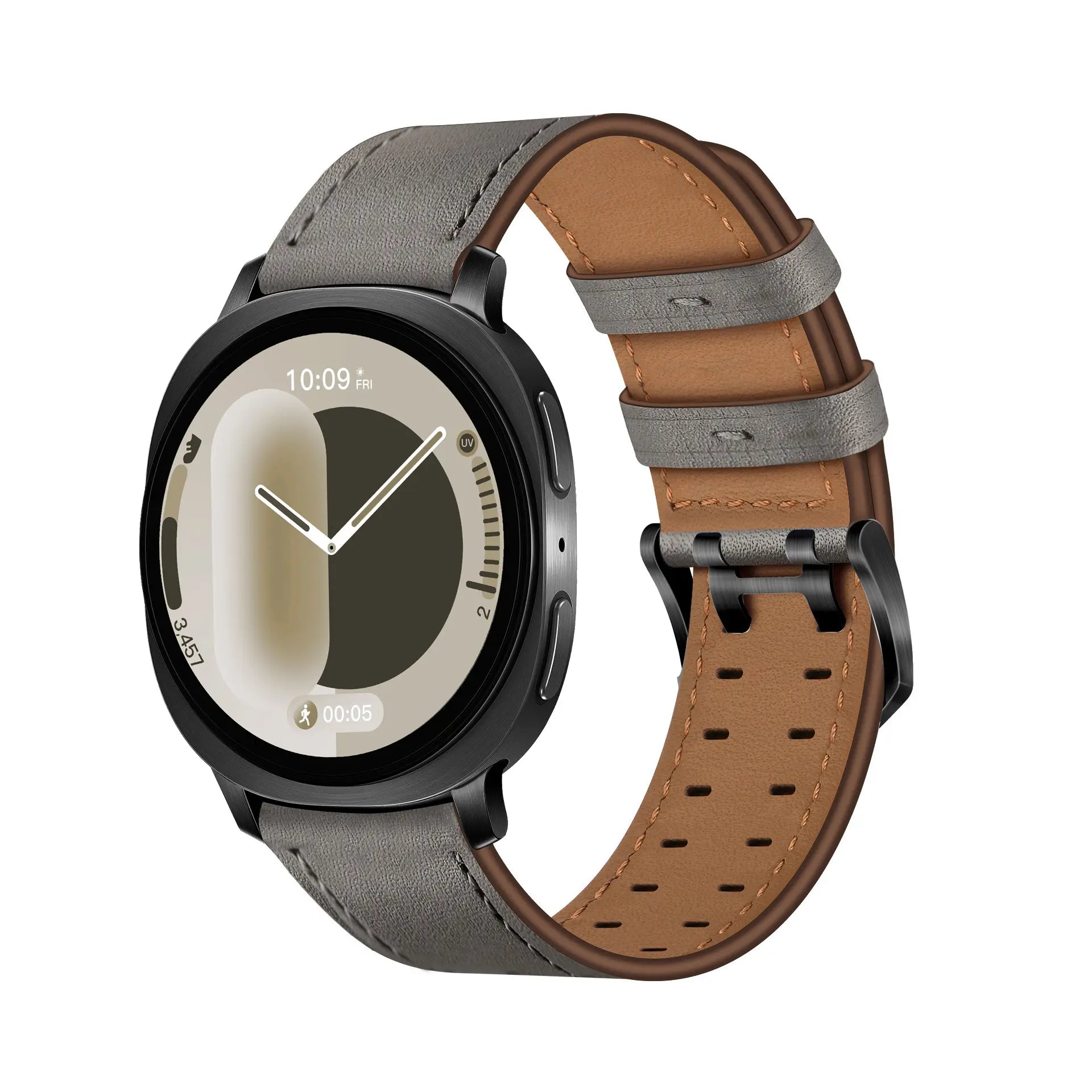 Samsung Galaxy Watch 8 - 44mm double pin leren band (grijs)