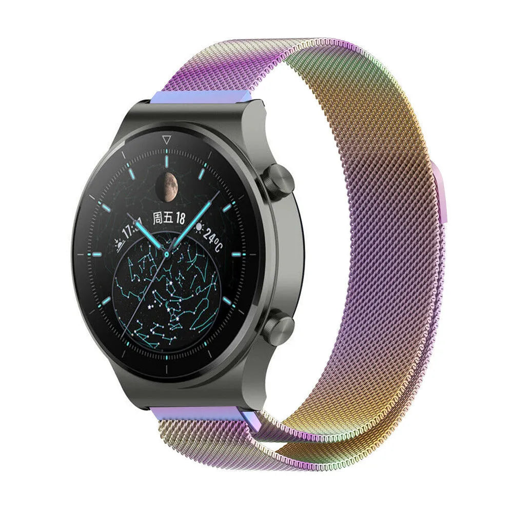 Milanese Strap, on a watch, 3/4 front view