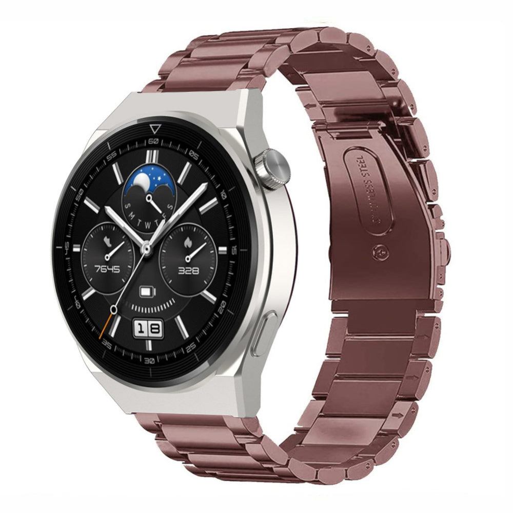 Steel Strap, bronze, on a watch, 3/4 front view