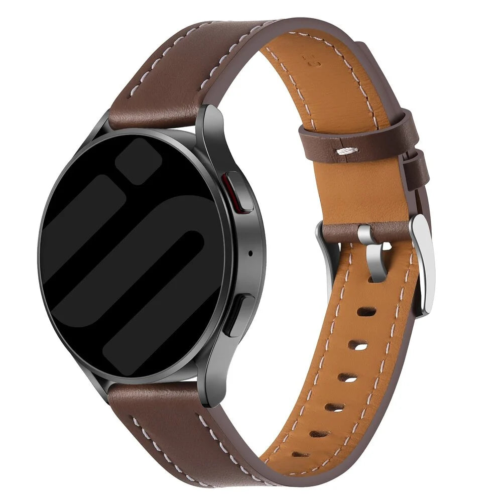 Oppo Watch X2 Mini 'One Push' Leather Strap (Dark Brown)