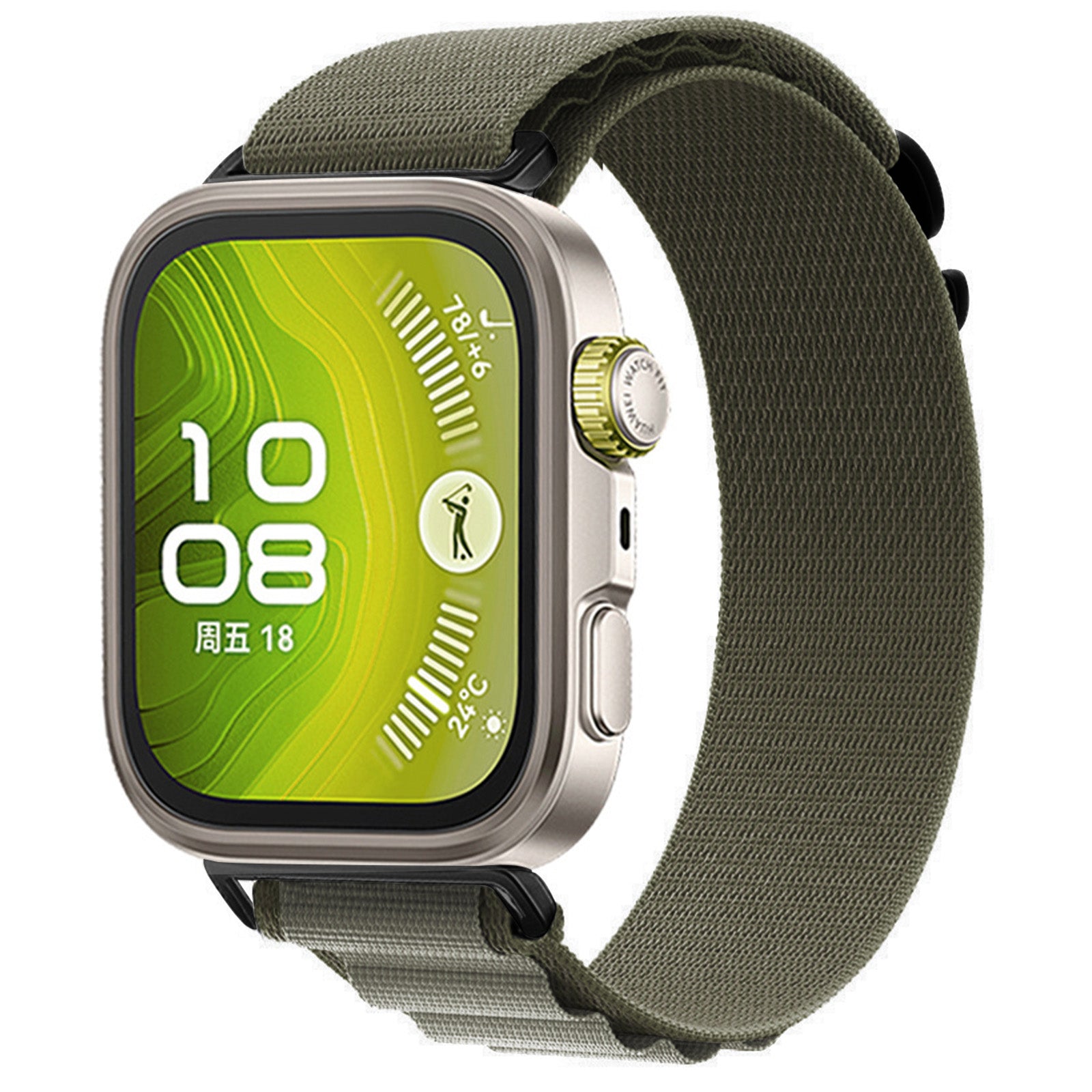 Huawei Watch Fit 5 Pro Alpine nylon bandje (olijfgroen)