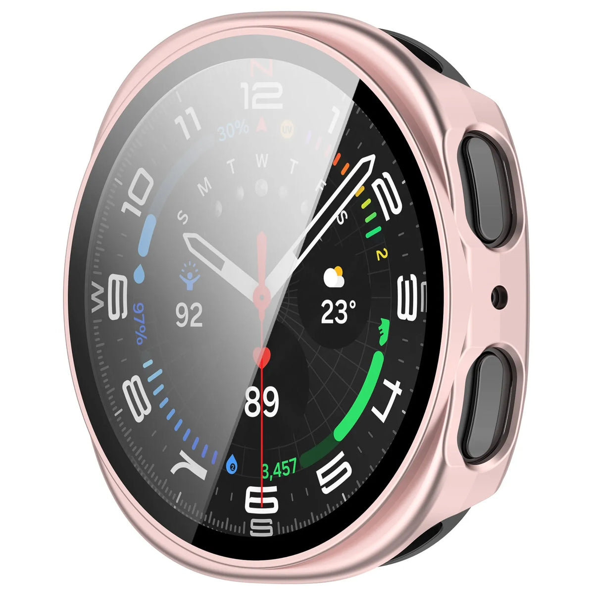 Samsung Galaxy Watch 8 - 44mm hard case met glas (roze)