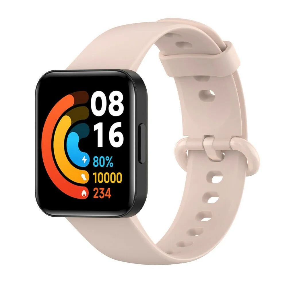 Silicone Strap, pink, on a watch, 3/4 front view