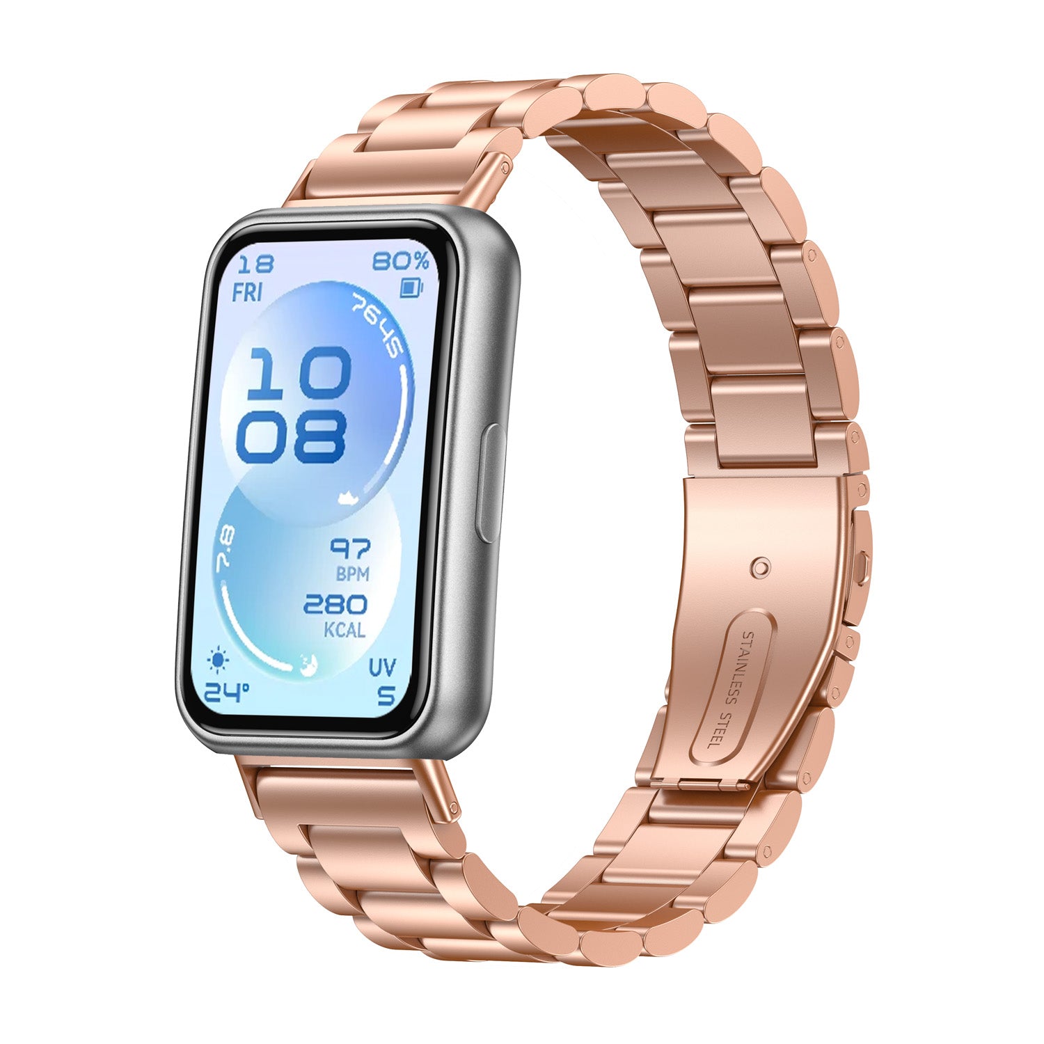 Huawei Band 11 stalen band (roségoud)