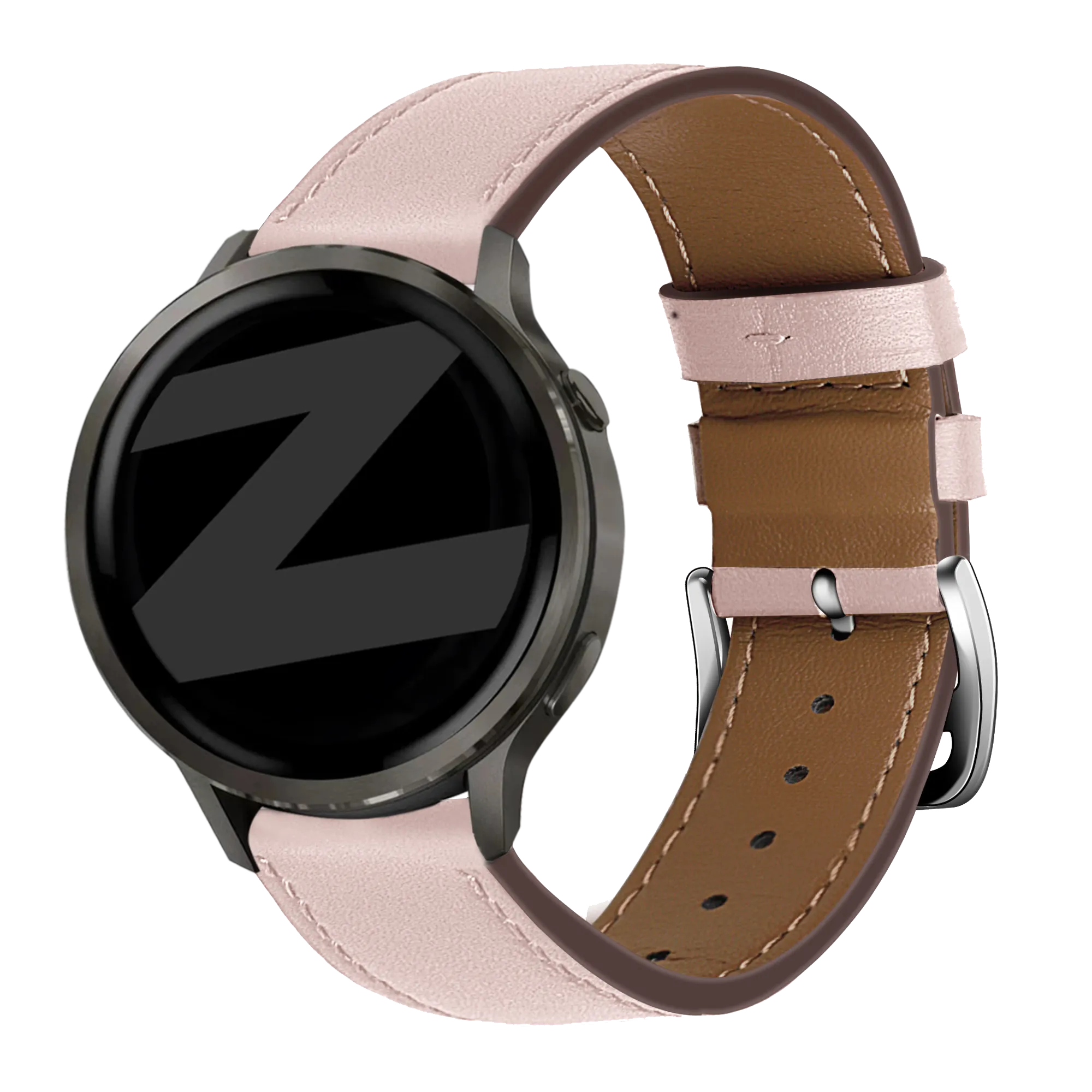 Bandz Garmin Vivomove Luxe Leather Strap 'Deluxe' (Pink)