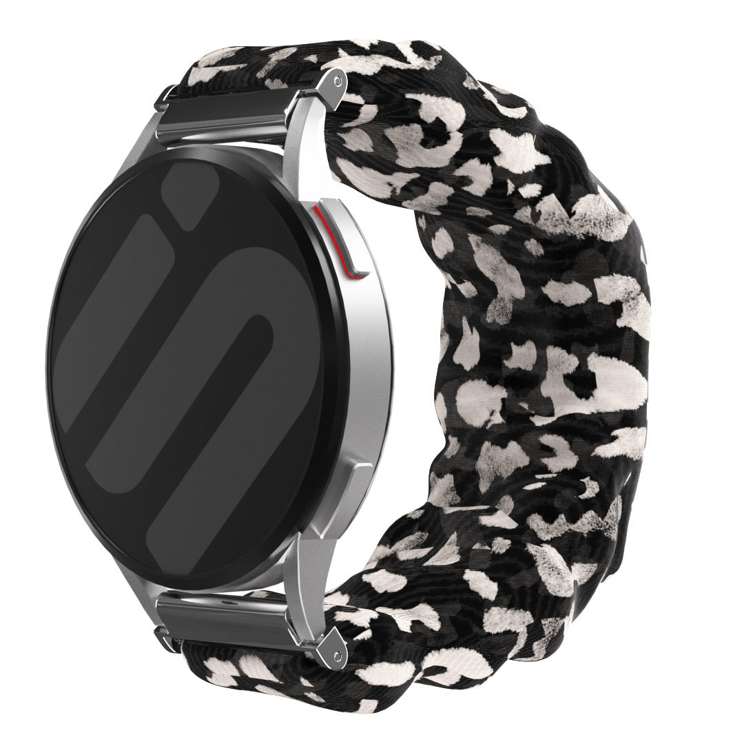 Nylon Scrunchie Strap, spotted, on a watch, 3/4 front view