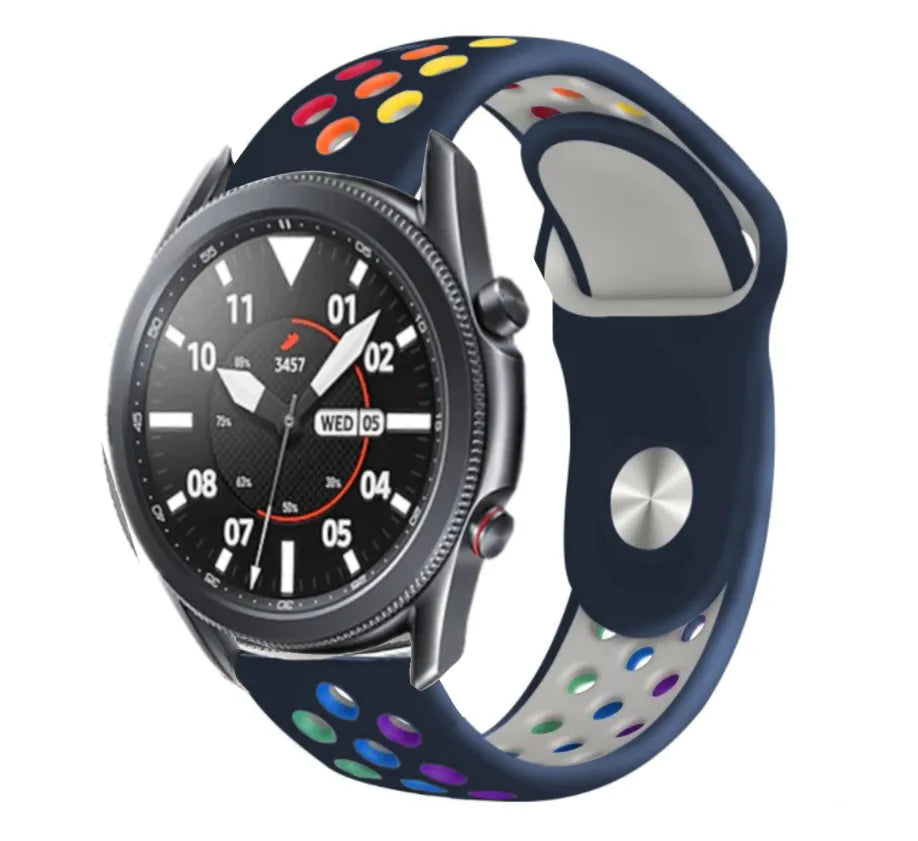 Silicone Sport Strap, on a watch, 3/4 front view