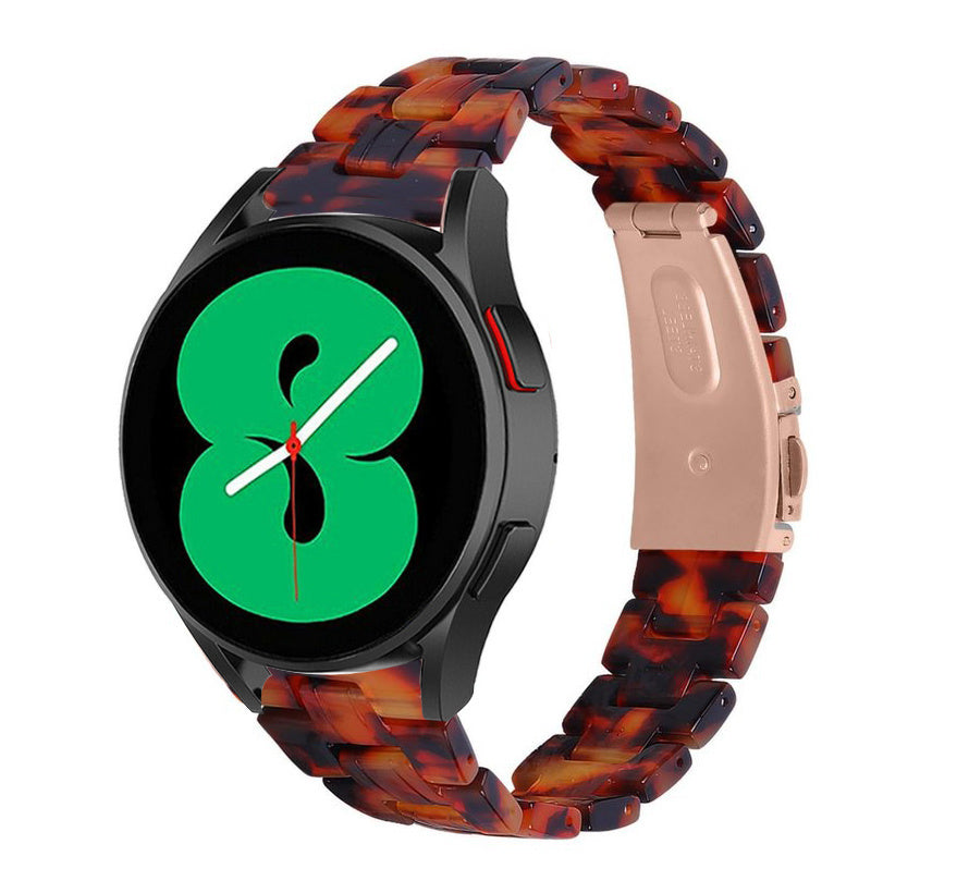 Metal Resin Strap, lava, on a watch, 3/4 front view