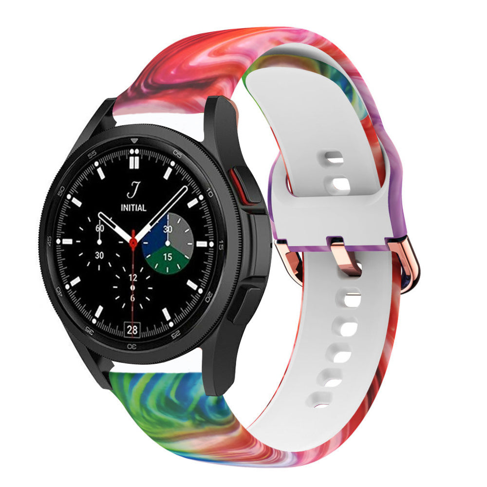 Print Silicone Strap, on a watch, 3/4 front view
