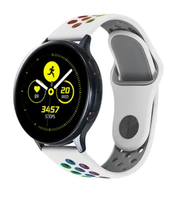 Silicone Sport Strap, on a watch, 3/4 front view
