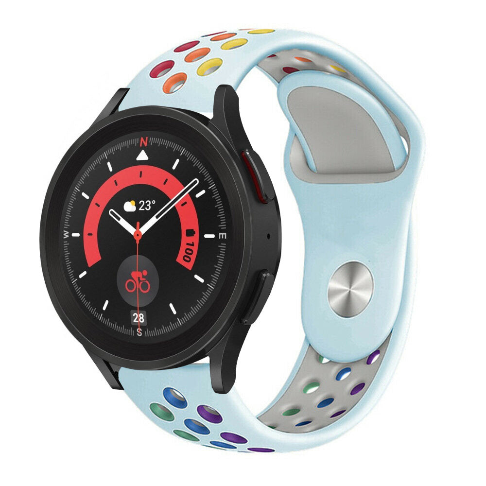 Silicone Sport Strap, on a watch, 3/4 front view