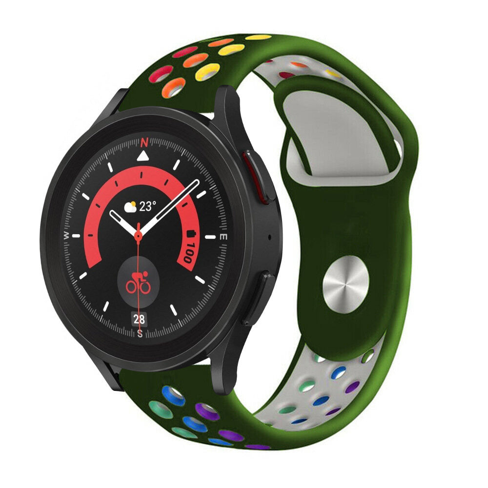 Silicone Sport Strap, on a watch, 3/4 front view