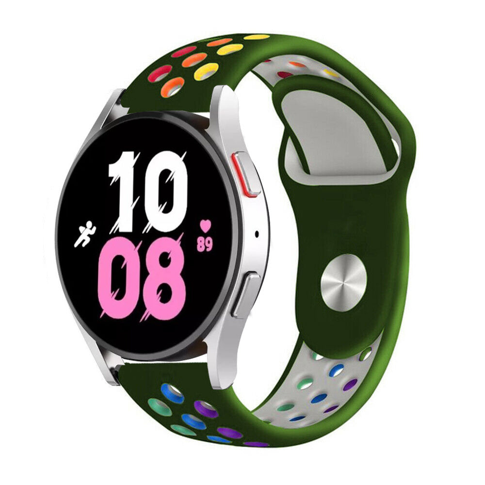 Silicone Sport Strap, on a watch, 3/4 front view