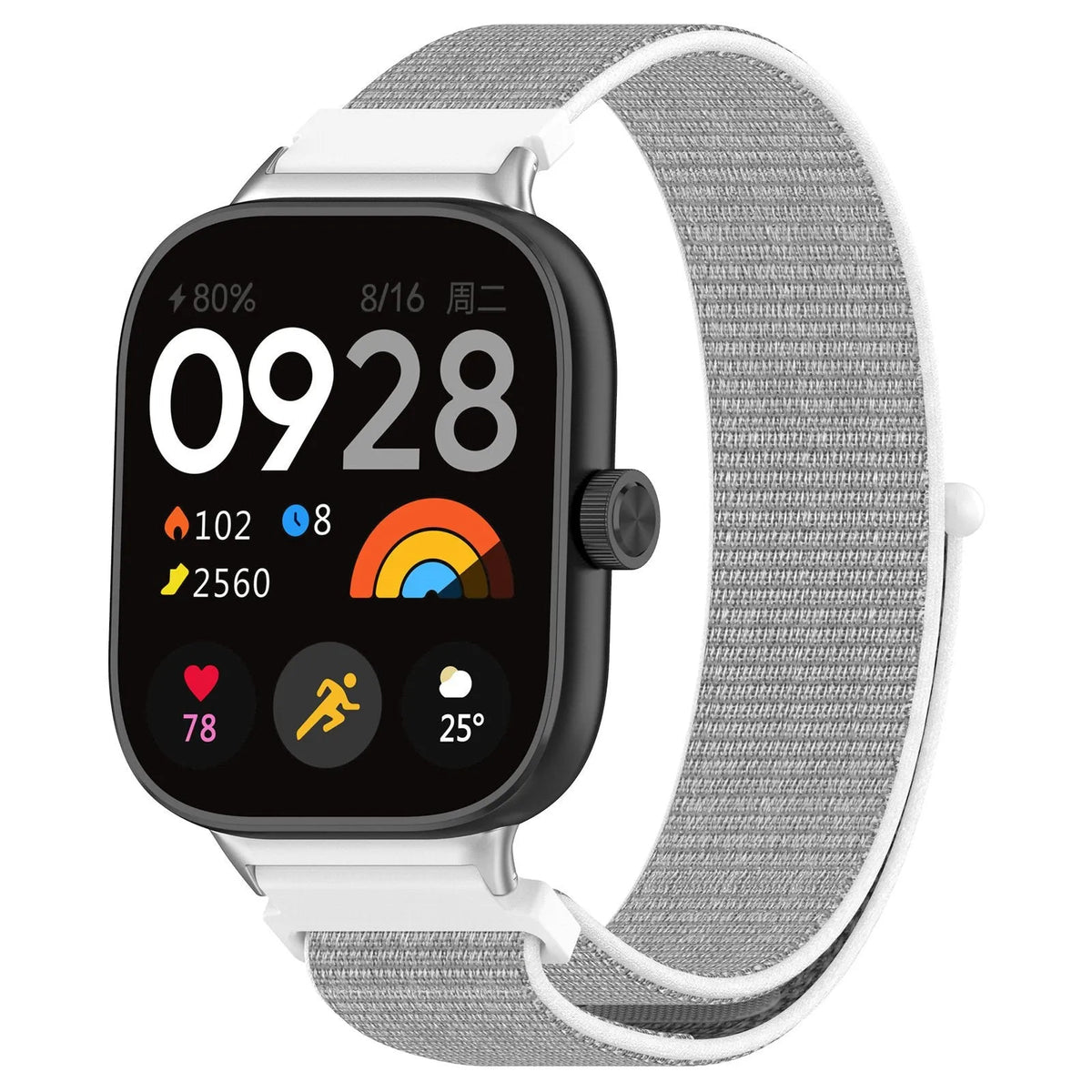 Nylon Strap, seashell, on a watch, 3/4 front view