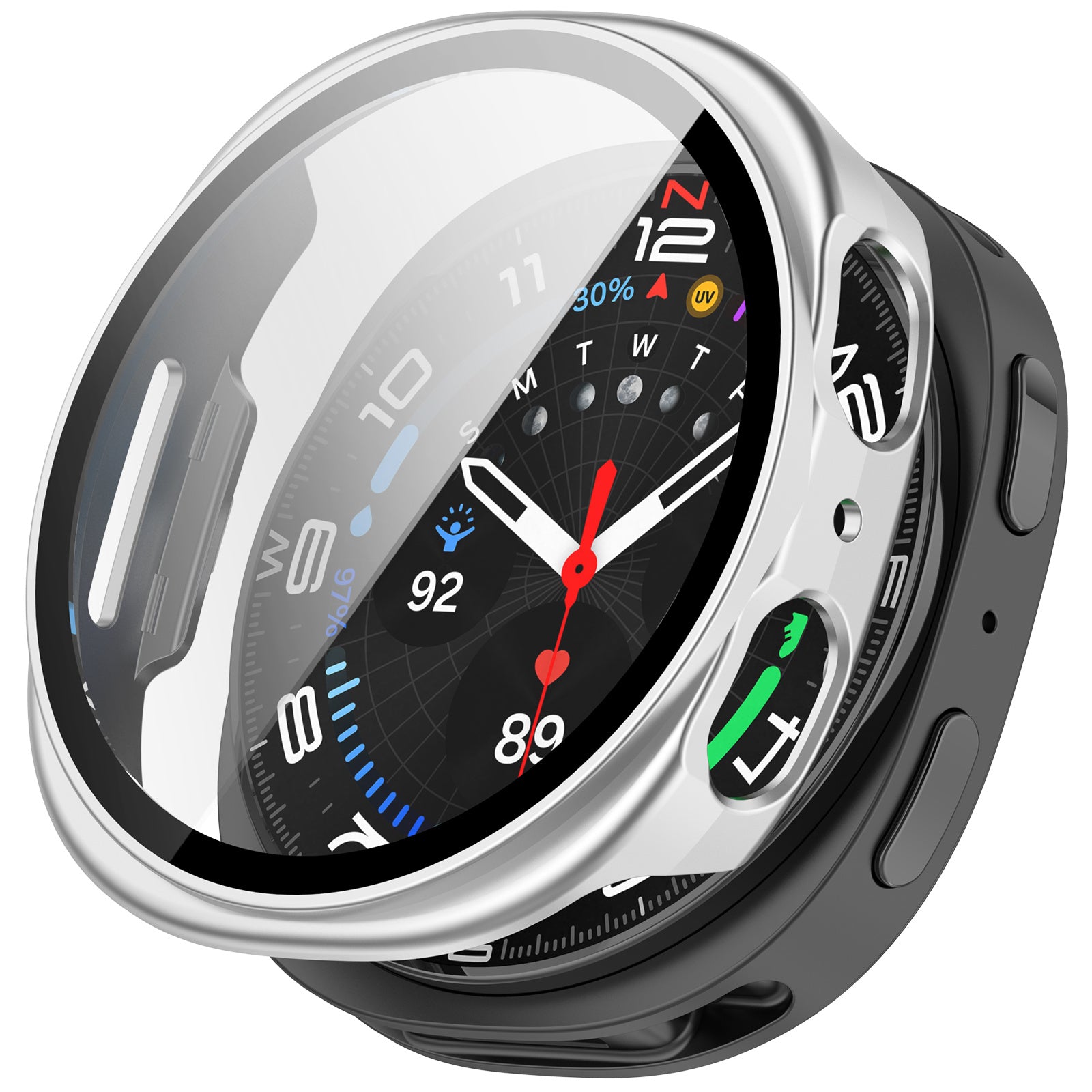 Samsung Galaxy Watch 8 - 40mm Hardcase mit Glas (Silber)