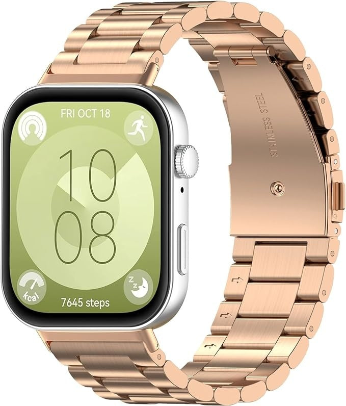 Huawei Watch Fit 4 Steel Strap (Rose Gold)