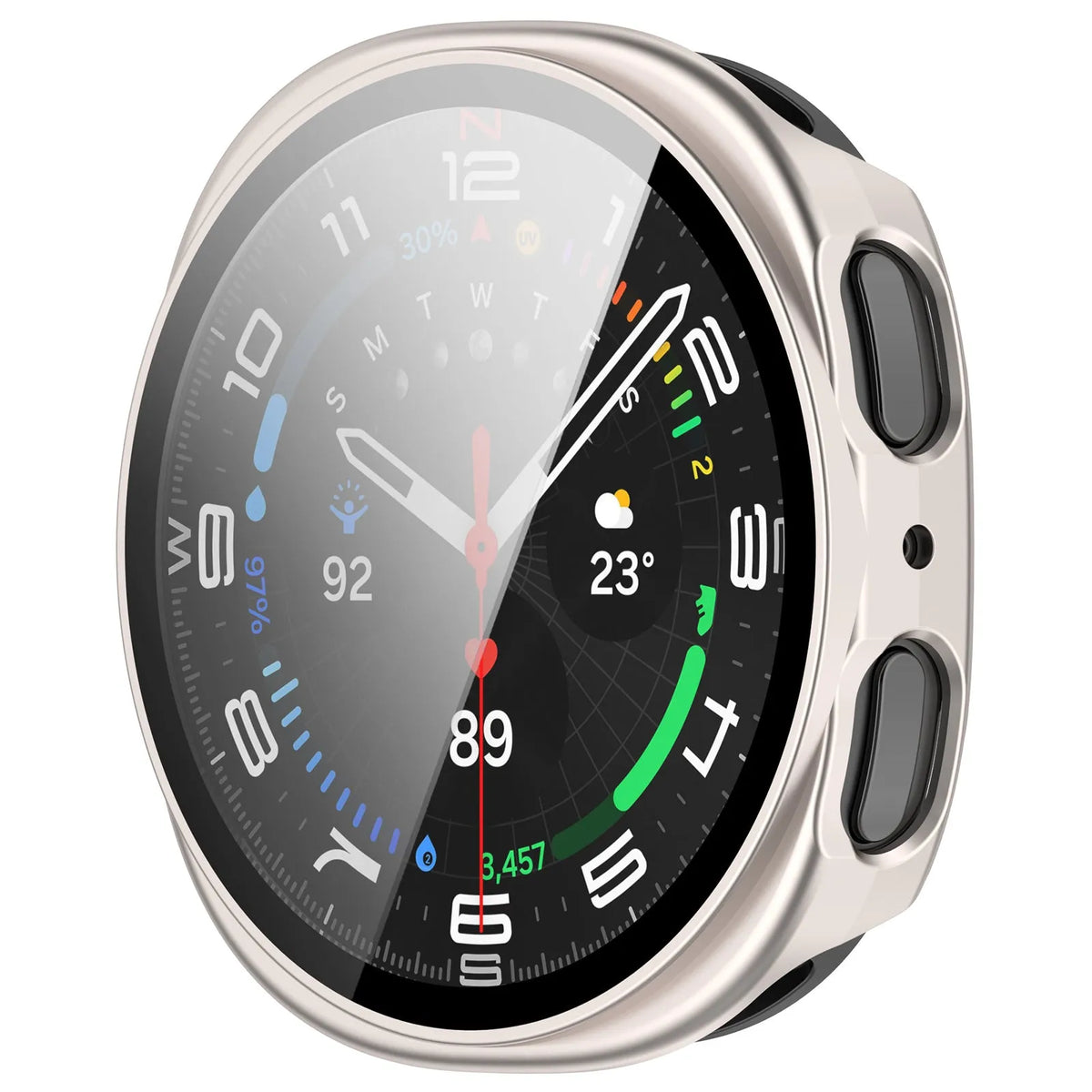 Samsung Galaxy Watch 8 - 40mm / 9 - 40mm hard case met glas (sterrenlicht)