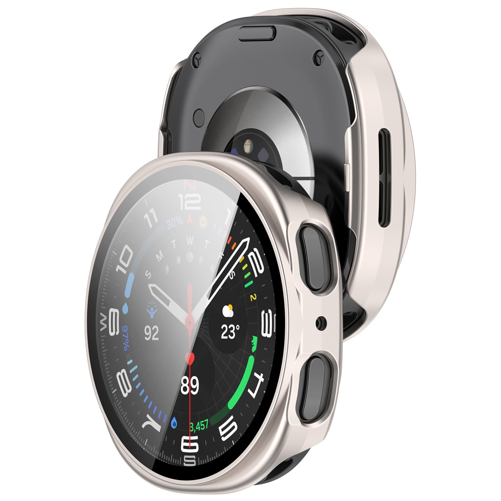 Samsung Galaxy Watch 8 - 40mm Hardcase mit Glas (Polarstern)