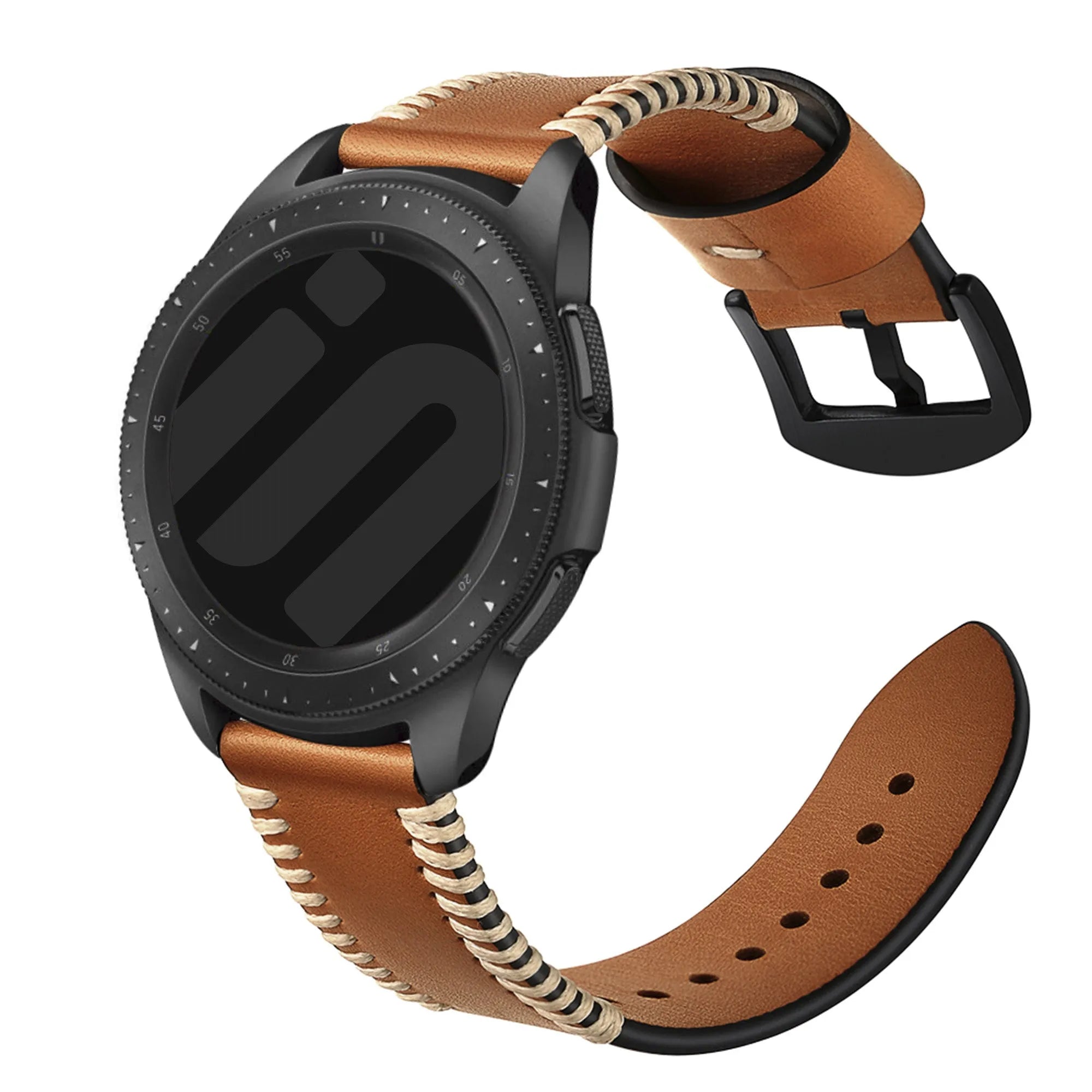 Gard Pro Health Smartwatch 3 - 48mm Stitched Leather Strap (Brown)