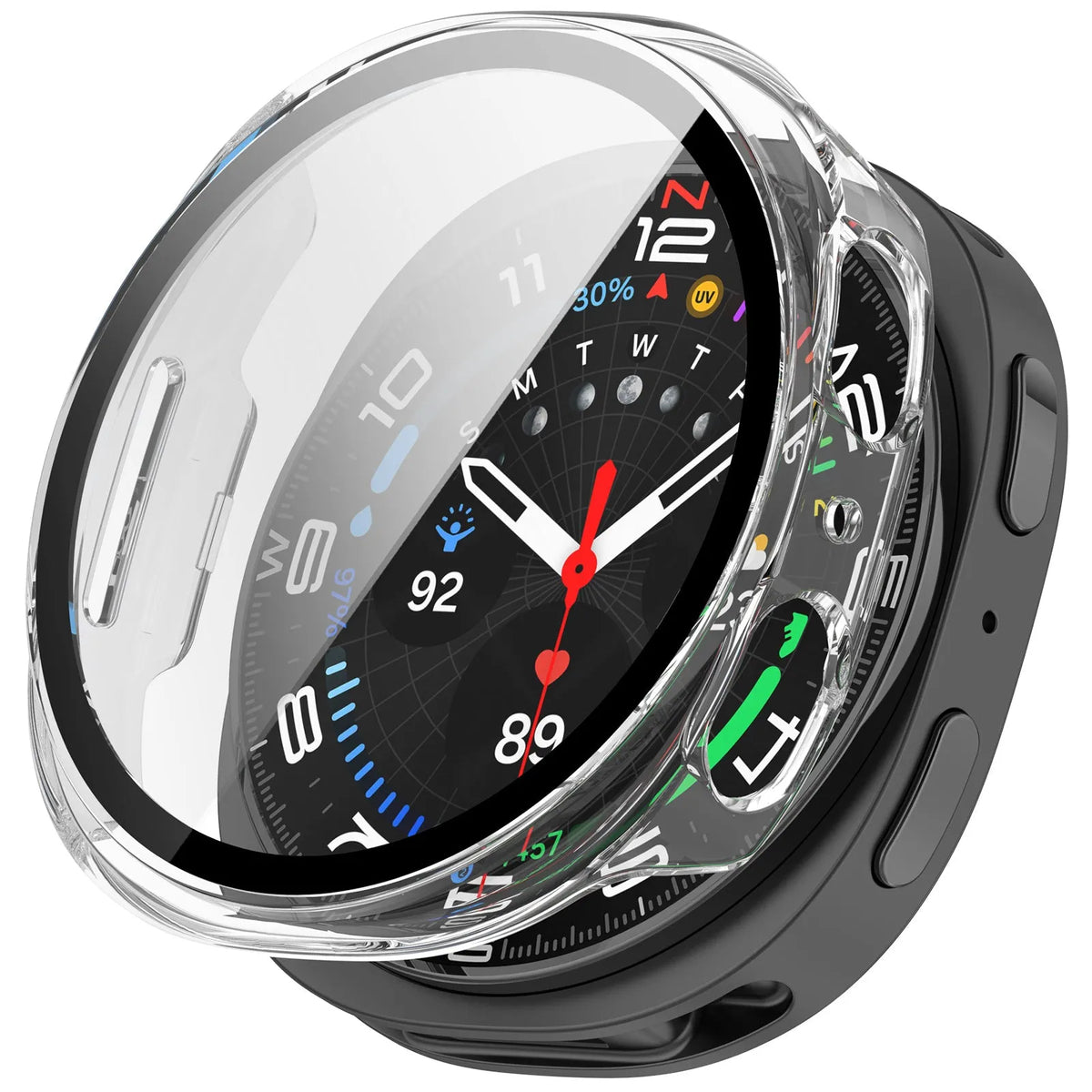 Samsung Galaxy Watch 8 / 9 - 44mm hard case met glas (transparant)